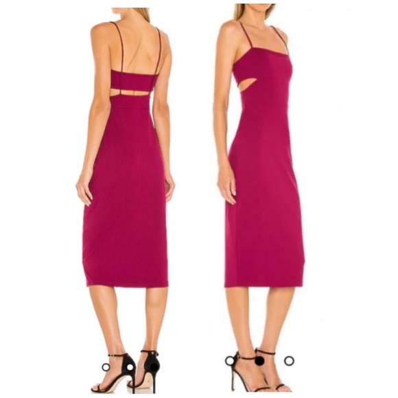 Susana Monaco Cutout Strap Solid in Raspberry Size Medium - Picture 1 of 9